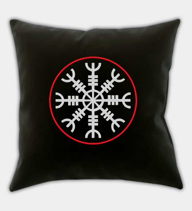 Poszewka na poduszkę z haftem Ægishjálmur