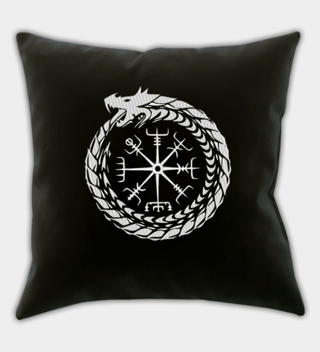 Poszewka na poduszkę z haftem Midgardzki Wąż