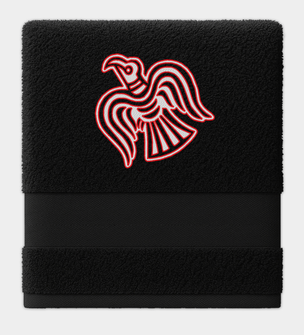 Ręcznik Wiking Kruczy Motyw z Haftem