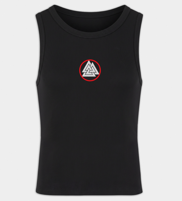 Haftowana koszulka bez rękawów Valknut